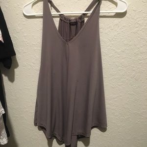 gray v cut tank top
